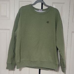 Champion Green Crewneck Sweater Classic Pullover